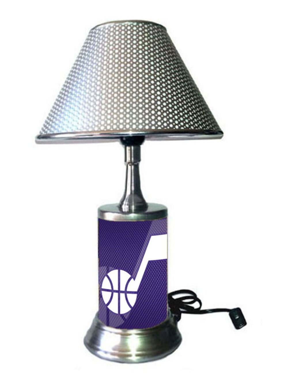 Utah Jazz table lamp with chrome finish shade